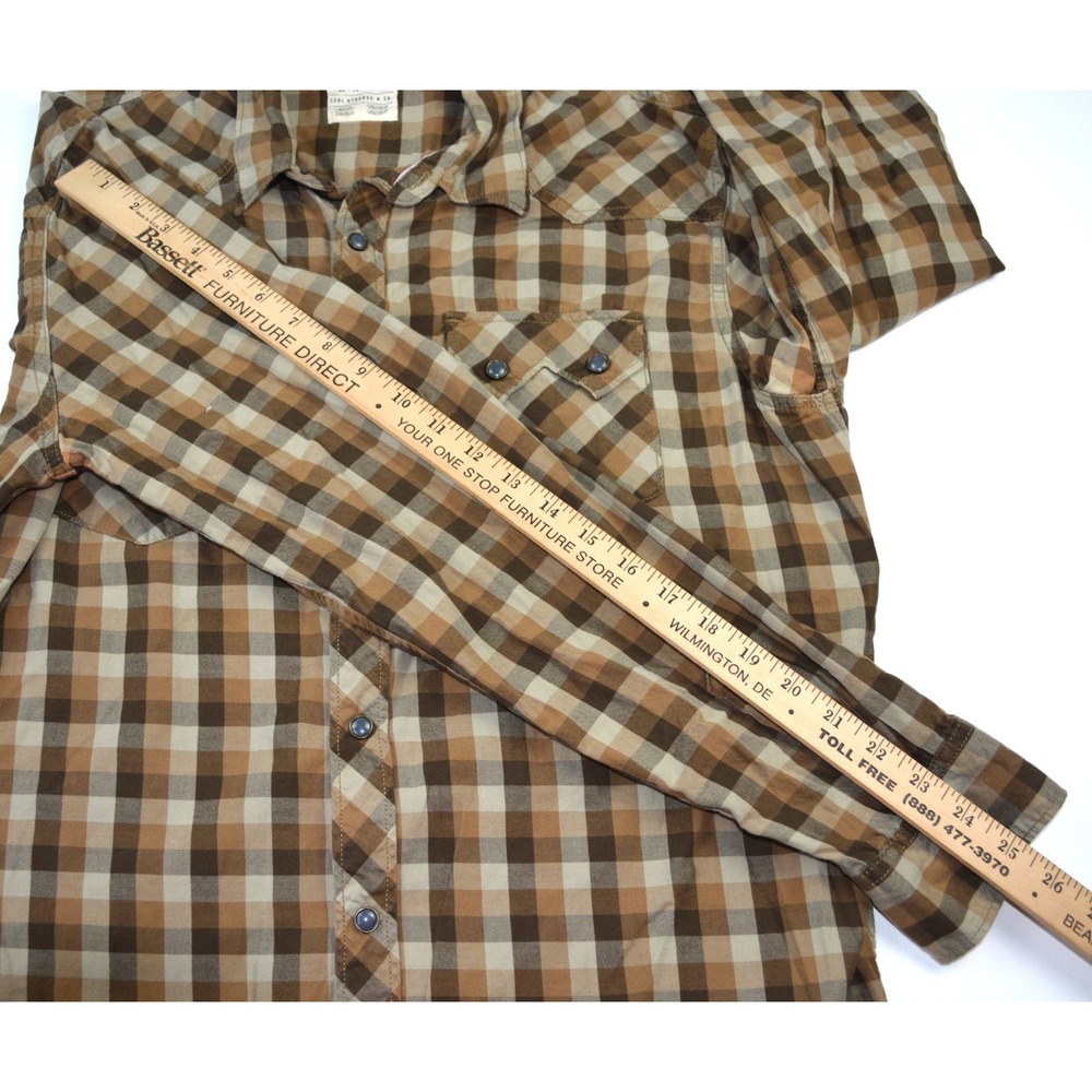 Levis Western Style Black Pearl Snap Modern Fit Plaid Shirt Pockets Woman's XL‎ - Picture 8 of 9